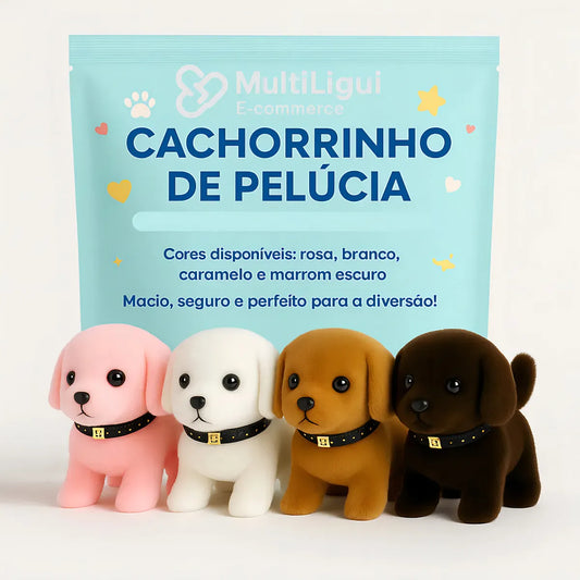 Multiligui Cachorrinho De Pelúcia Interativo Anda Late Brinquedo Para Crianças Cachorro Infantil Bebe Cor Branco